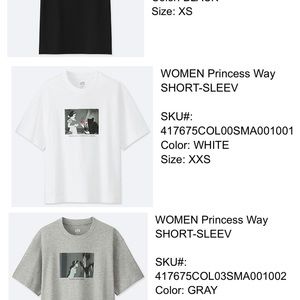 Uniqlo UT disney princess way T Shirts set of 3